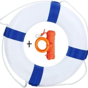 Anillo de espuma de natación de 20 pulgadas de diámetro, boya con cuerda flotante de agua para salvar vidas, juego de 98.4 pies. Anillo de Anillo de espuma de natación de 20 pulgadas de diámetro, boya con cuerda flotante de agua para salvar vidas, juego de 98.4 pies. Anillo de