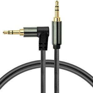 Mediabridge Cable de audio estéreo de ángulo recto macho a macho de 0.138 in (12 pies), conector de 90 para conexiones empotradas, diseño Mediabridge Cable de audio estéreo de ángulo recto macho a macho de 0.138 in (12 pies), conector de 90 para conexiones empotradas, diseño