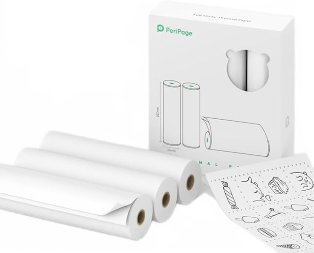 3 rollos  caja de notas adhesivas blancas adhesivas adhesivas de papel fotográfico térmico para Peripage A9 Max A9S Max Phomemo M04S  M04AS Mini