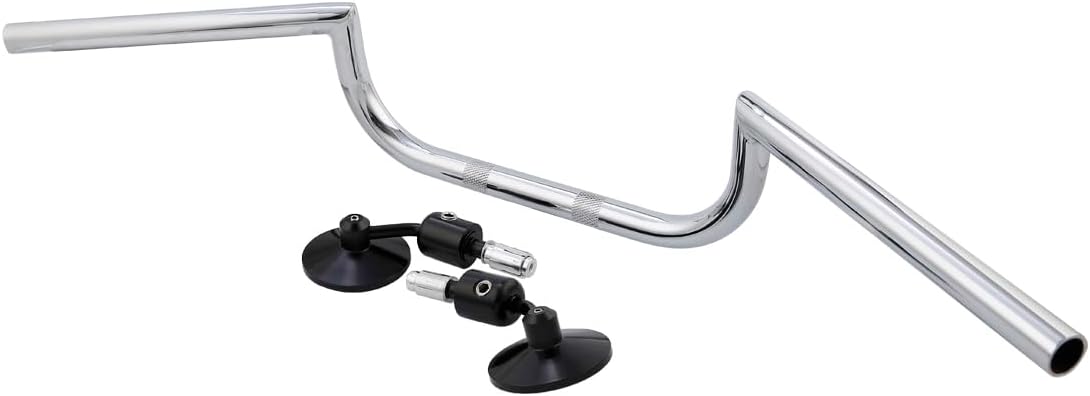 TCT-MOTORPARTS 78 ” Cafe Racer Ace Clubman Style Manillar y Espejos Ajuste Para Cafe Racer Custom Cruiser Honda, Yamaha, Kawasaki Suzuki