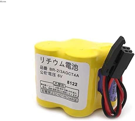 5 Pack Battery BR-23AGCT4A 6V 4400mAh PLC Battery for FANUC A98L-0031-0025,A06B-6114-K504 CNC System (5, Black Plug)