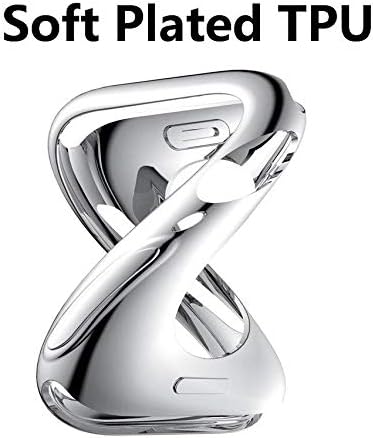 HANKN Funda para Apple Watch Series 9 8 7 1.614 in  Series 4 5 6 SE 1.575 in, TPU suave chapado a prueba de golpes Iwatch Shell Cover Bumper sin