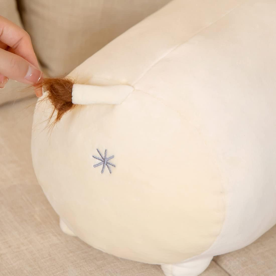 ELAINREN Almohada súper esponjosa para el cuerpo de león marrón, juguete de peluche suave de animales de peluche kawaii, animé de león, almohada de