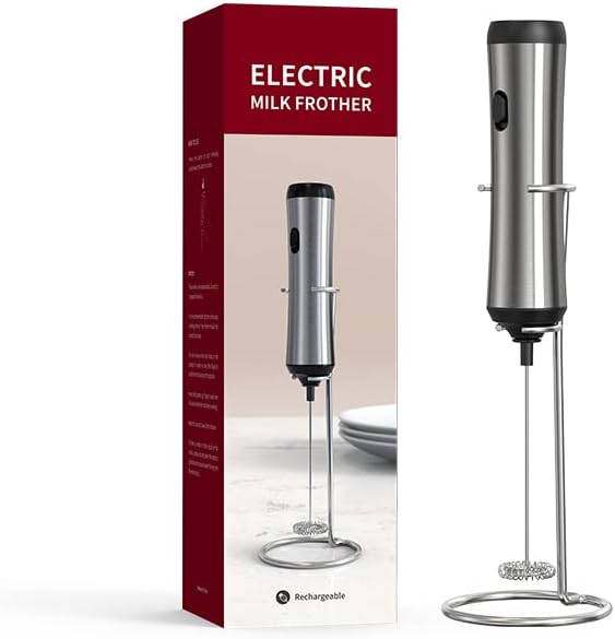 Espumador de leche eléctrico compacto, espumador de leche de café, espumador de leche recargable tipo C, mini mezclador y espumador de café, máquina