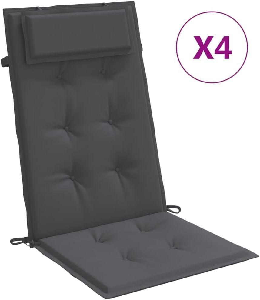 Tidyard Highback – Cojines para silla de jardín, juego de 4 cojines de repuesto para muebles de patio, tela Oxford, para interiores y exteriores,