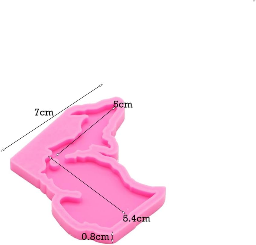 3 piezas brillantes de América Michigan State Map Llavero molde de silicona con agujero para etiqueta de equipaje DIY, decoración de pasteles, molde