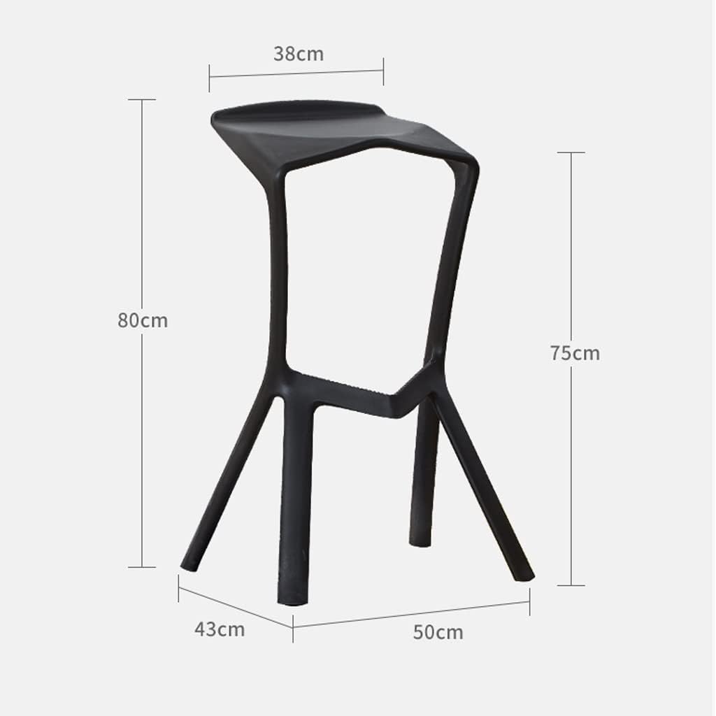 2pc Nordic Style Shark Mouth Bar Chair Creative Simple Bar Stool Bar Chair High Bar Counter Chair Counter Barstool Silla de Bar (Black)