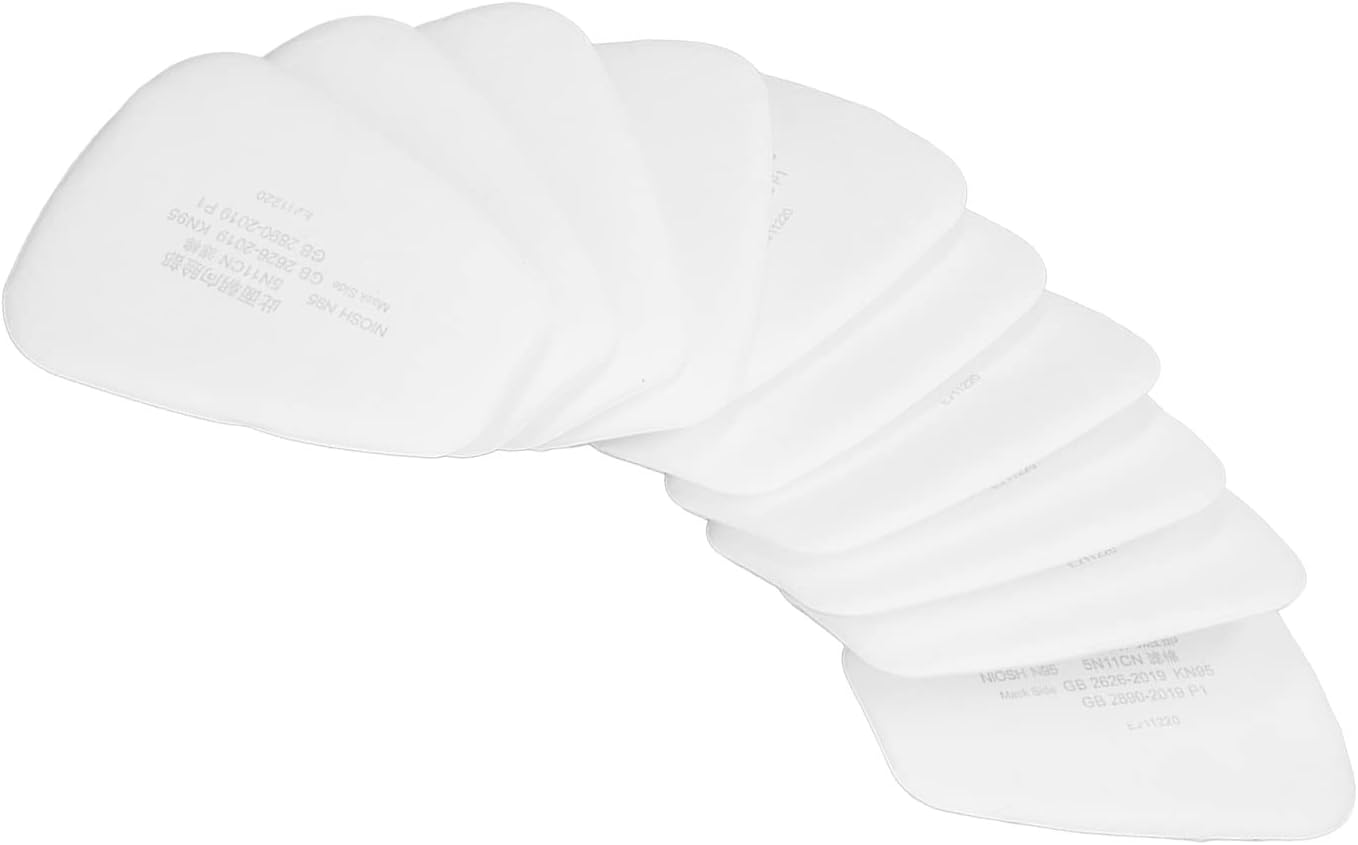 50 piezas 5N11 Filtro respirador de algodón, filtro de partículas de estructura multicapa de repuesto para 6100 6200 7501 7502 6502 6800 filtro