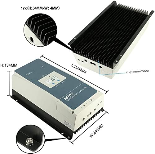 EPEVER Tracer 60A MPPT Controlador de carga solar 150V Max PV para litio LiFePO4, AGM, plomo ácido y más