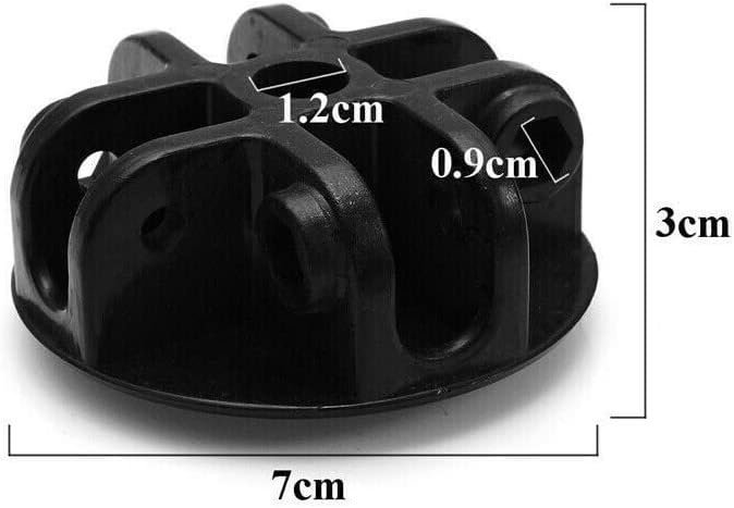 Soporte central de techo de 4 vías para carpa de repuesto de repuesto para carpa de toldo, conector de plástico negro para carpa de pabellón