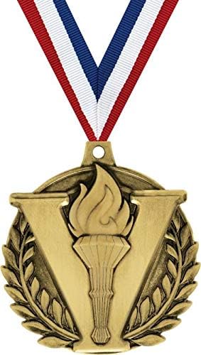 Medallas de la victoria, 2 “Premio de la medalla de la antorcha de la victoria de oro con grabado personalizado gratuito