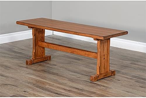 Sunny Designs Sedona – Banco lateral de madera Mindi de 18.5 pulgadas en roble rústico