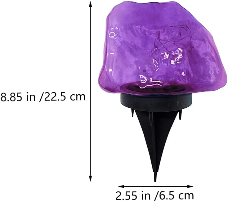2 piezas de luz solar de piedra de jardín solar paisaje jardín tierra linterna luz patio decorativo LED cálido lámpara luces para camino, pasarela