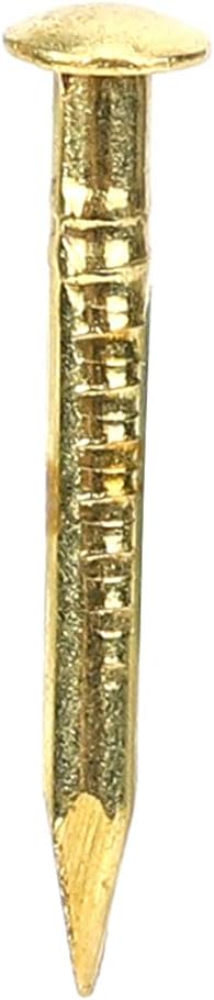 Oumefar 100 piezas de uñas de latón de cabeza redonda de cadena dorada, minimodelo, bisagra de muebles para uñas, accesorios de hardware,