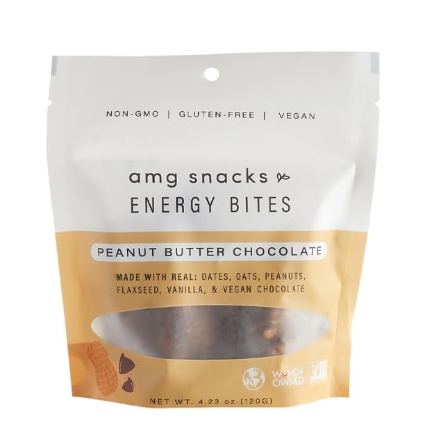 Bocaditos energéticos de chocolate con mantequilla de maní  4.3 onzas, paquete de 6 (72 bocados en total)  Bocados energéticos de dátiles y nueces