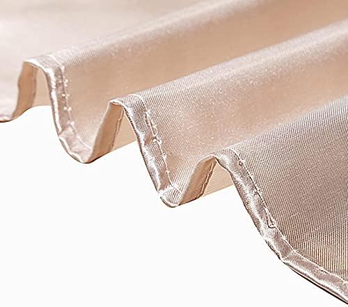 Mantel redondo de satén beige de 120″