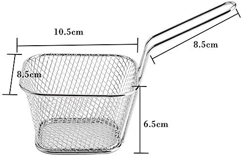 Cesta para freidora de alambre de 8 piezas, mini chips de acero inoxidable, cestas para freír alimentos, colador de presentación de alimentos,