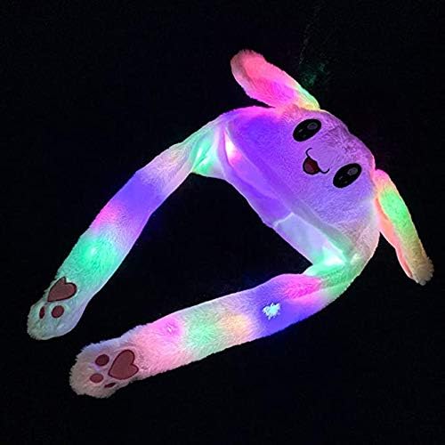 Sombrero con orejas de conejo de peluche con movimiento, divertido, para niños y adultos, fiestas de Navidad, disfraces