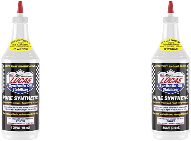 Lucas Oil 10130 Estabilizador de aceite sintético puro, 1 cuarto de galón (paquete de 2)
