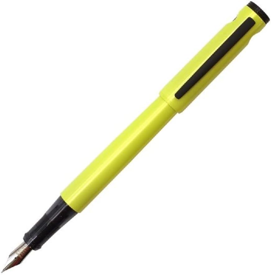 Pilot – Pluma estilográfica luminosa, punta media, color amarillo activo, FLT-2SR-AYM, tinta negra, con lápiz capacitivo original, bolígrafo táctil