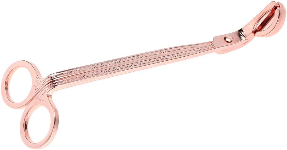 Restokki Cortador de mechas de vela, de acero inoxidable, chapado semicircular, con clip de corazón, tijeras, kit de cuidado de velas para amantes