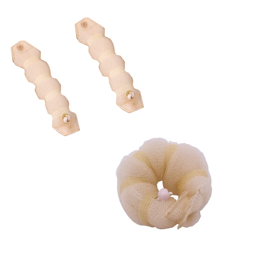 3 piezas de peinado mágico para cabello caliente, anillo de dona, moldeador de anillos torcidos, moldeador de rosquillas, donas, chignon, moño, clip