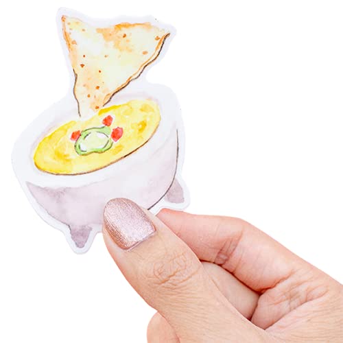 kathyphantastic Chips and Queso Cheese Dip Vinyl Sticker 2.5 in x 2.85 in