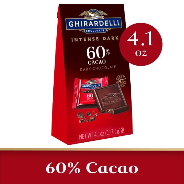 Ghirardelli 60% Cacao Chocolate Oscuro Intenso Bolsa Mediana, 4.1 oz Paquete de Dos
