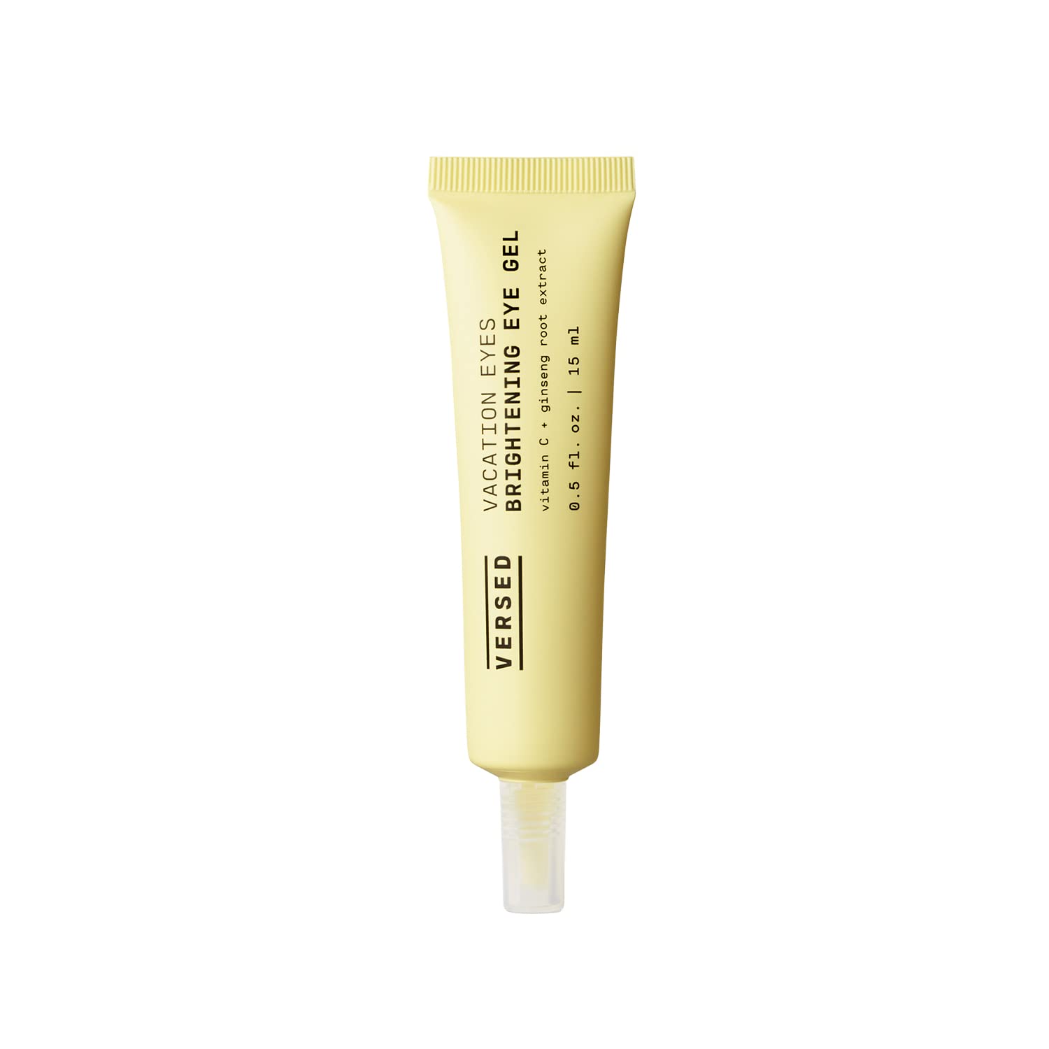Versed Vacation Eyes Brightening Eye Gel – Gel refrescante ligero para ojos hinchados con vitamina C, extracto de raíz de ginseng y niacinamida,