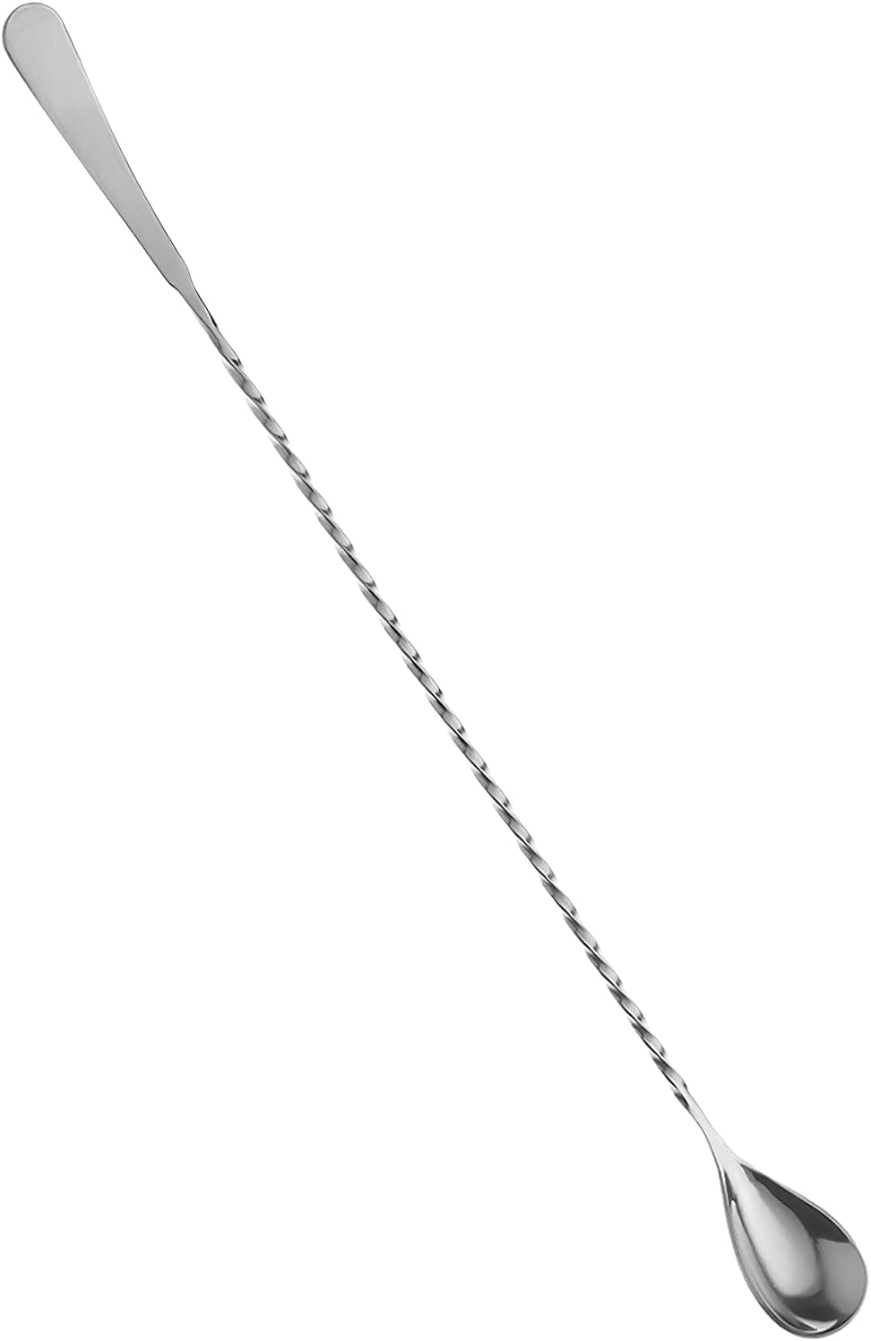 Cuchara agitadora de barra estándar de 13 pulgadas, cuchara de cóctel de cuerpo en espiral de acero inoxidable con mango largo, cuchara mezcladora