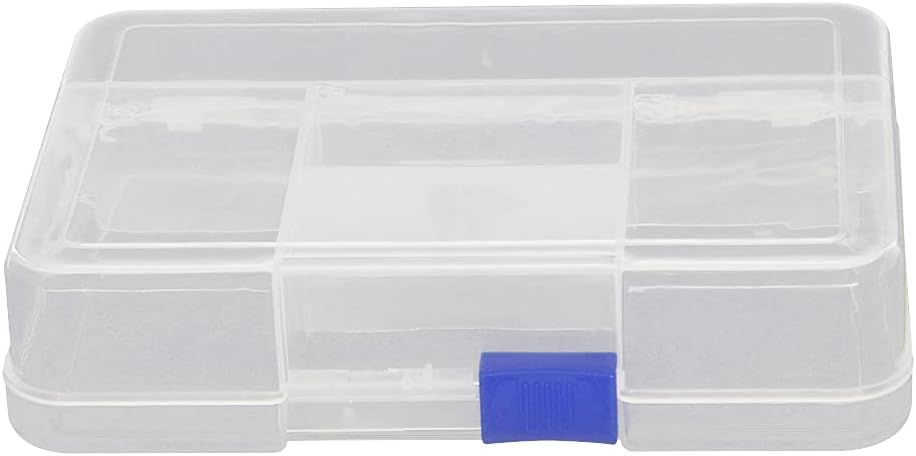 Bettomshin Caja de almacenamiento de componentes PP, 5-1116″x3-1516×1-14″(5.709×3.937×1.260 in) contenedor organizador de plástico 5 rejillas fijas