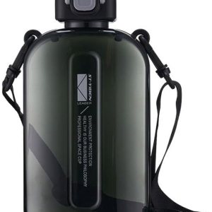 Botella de agua cuadrada de gran capacidad para deportes y fitness (negro) Botella de agua cuadrada de gran capacidad para deportes y fitness (negro)