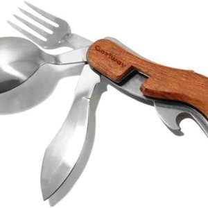 Goziway Juego de utensilios de mesa 4 en 1, portátil y desmontable, cuchara de acero inoxidable, tenedor, cuchillo y abridor de botellas, Goziway Juego de utensilios de mesa 4 en 1, portátil y desmontable, cuchara de acero inoxidable, tenedor, cuchillo y abridor de botellas,