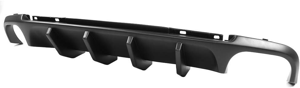 Difusor de parachoques trasero compatible con Ford Mustang 2013-2014, Shelby V2 estilo difusor de parachoques trasero inferior PP sin pintar negro