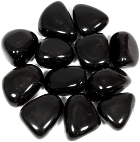 Pachamama Essentials Piedra curativa de obsidiana negra, piedra curativa de cristal, 0.787-0.984 in (10)