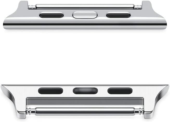 Kit de eslabones de acero inoxidable con conectores de barra de resorte, compatible con adaptador de Apple Watch 38, 40, 41, 42, 44, 1.772in (3