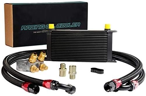 PIT66 Adaptador de termostato AN10 de 19 filas para transmisión de motor, kit de enfriador de aceite universal
