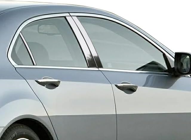 Juego de cubiertas exteriores de acero inoxidable para postes de pilar compatible con Chrysler Pacifica Minivan de 5 puertas 2021 2022 2023 2024