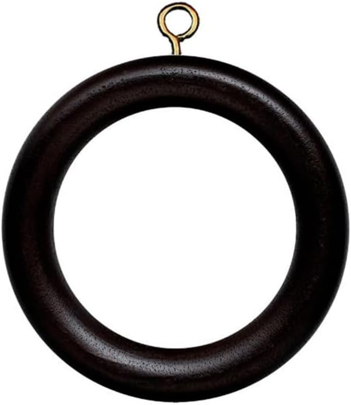 Anillos de cortina de madera para decoración de ventanas y puertas, juego de 24 anillos de cortina de madera con ojo de tornillo, diámetro interior