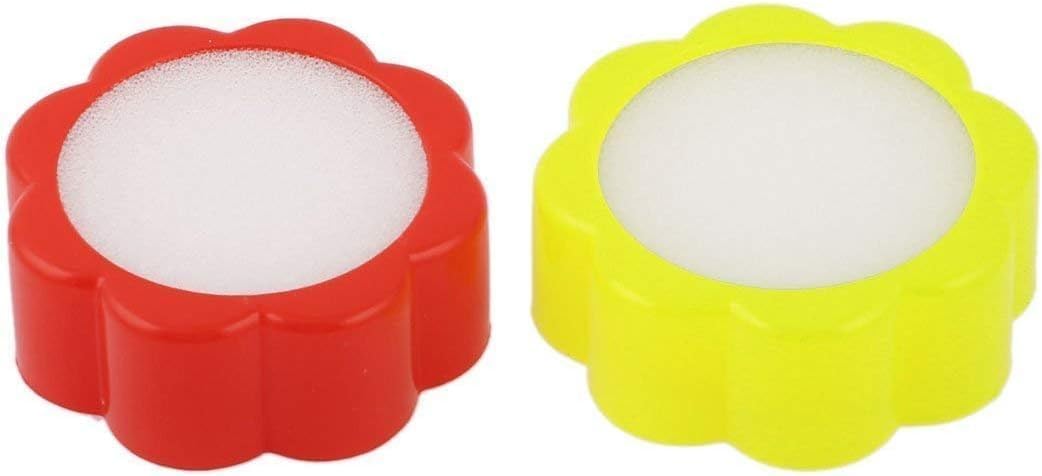 Esponja de conteo resistente con forma de flor, esponja húmeda para contar dinero en efectivo para uso en bancos de oficina, rojo y amarillo,