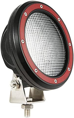 Barra antivuelco Black Horse Armour incluye juego de luces LED de 5.3 pulgadas de diámetro con anillos de ribete rojo negro mate compatible con
