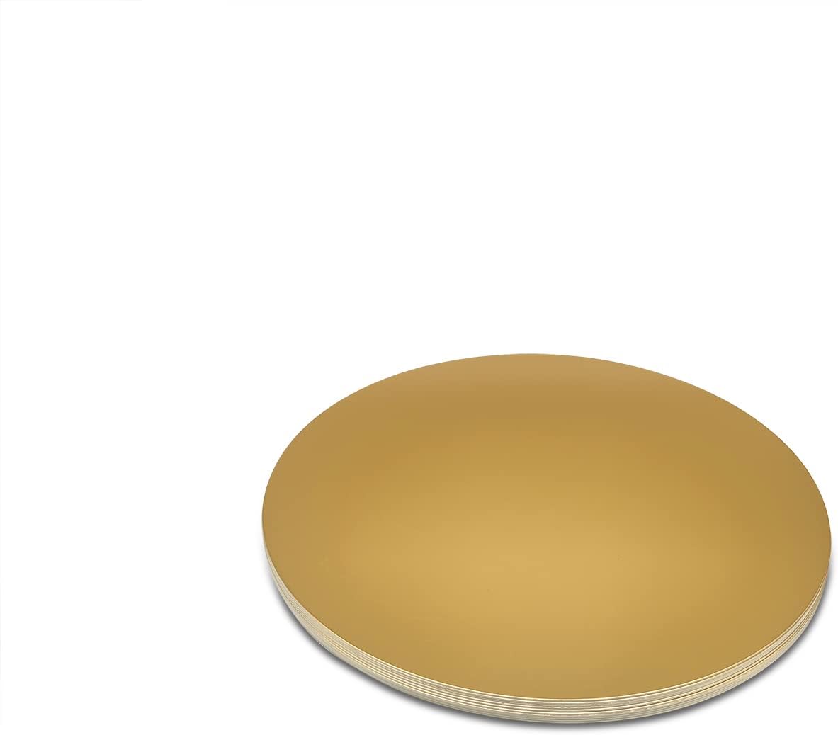 Mombake Tableros redondos para tartas, paquete de 10 soportes para tartas, base circular de cartón (dorado, 10 pulgadas)