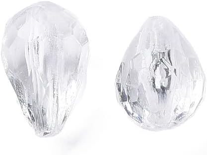 Beadthoven – 1338 cuentas de acrílico facetadas con forma de lágrima transparente, cuentas colgantes de cristal con forma de gota de agua, cuentas