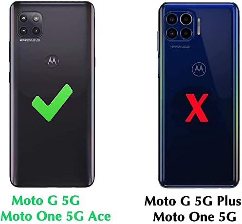 Motorola Moto One 5G Ace Funda con tarjetero, funda protectora híbrida resistente – Negro