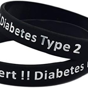 Pulsera de diabetes tipo 2 de alerta médica dependiente de insulina – negro, azul, rosa, amarillo, rojo Pulsera de diabetes tipo 2 de alerta médica dependiente de insulina – negro, azul, rosa, amarillo, rojo