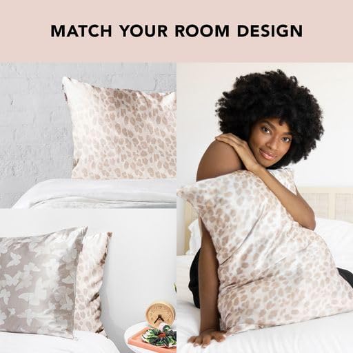 Kitsch Funda de almohada de satén (marfil) y funda de almohada de satén (leopardo) con descuento