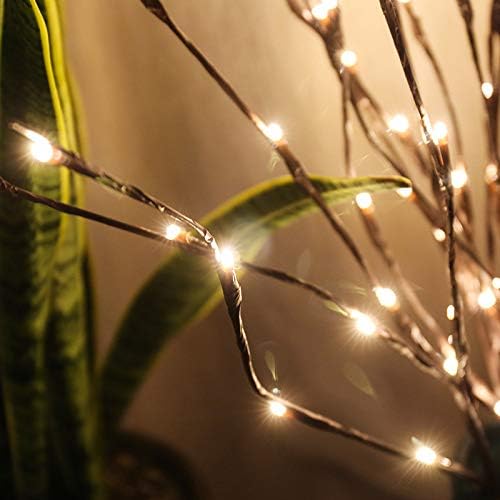 Lxcom Lighting Luces LED de rama, paquete de 3 unidades, 20 luces LED decorativas, funciona con pilas, con temporizador, ramas iluminadas, ramas