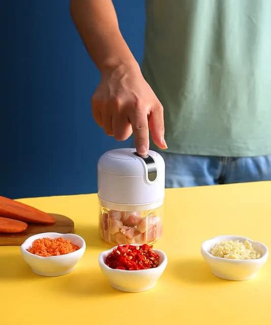 Picador inalámbrico automático  Mini licuadora eléctrica portátil de cocina  Picador fácil para ajo, verduras, frutas, cebollas, carne, ensalada,