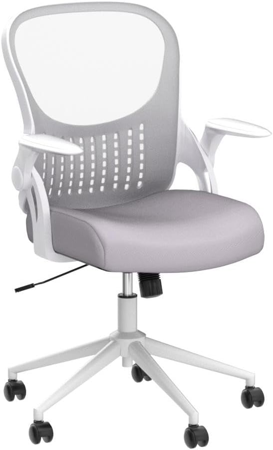 Silla de oficina en casa, silla de computadora de malla con respaldo medio, silla de escritorio ergonómica, silla giratoria de altura ajustable con