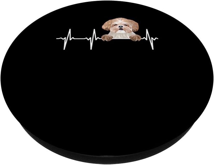 Funny Dog Heartbeat para los amantes de Shih Tzu PopSockets PopGrip agarre intercambiable para teléfonos y tabletas